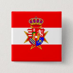 Red White Banner Groothertogdom Toscane Vierkante Button 5,1 Cm