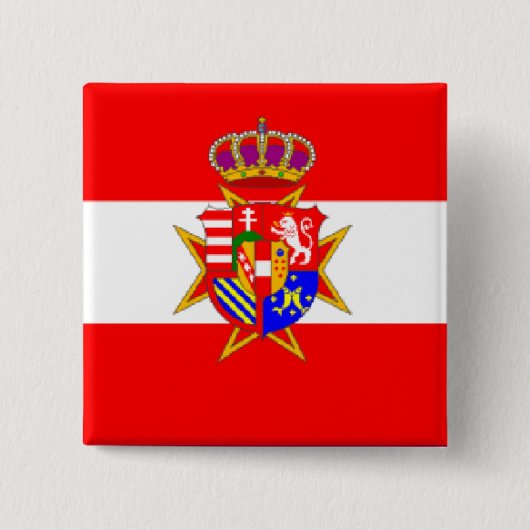 Red White Banner Groothertogdom Toscane Vierkante Button 5,1 Cm (Voorkant)