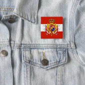 Red White Banner Groothertogdom Toscane Vierkante Button 5,1 Cm (In situ)