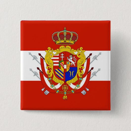 Red White Banner Groothertogdom Toscane Vierkante Button 5,1 Cm (Voorkant)