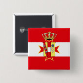 Red White Banner Groothertogdom Toscane Vierkante Button 5,1 Cm (Voorkant /achterkant)