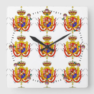 Red White Banner Groothertogdom Toscane Vierkante Klok