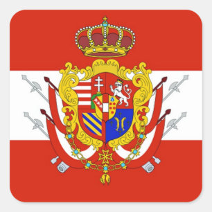 Red White Banner Groothertogdom Toscane Vierkante Sticker