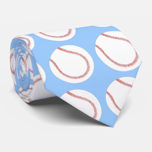 Red White Baseball Novelty Neckties Stropdas (Opgerold)