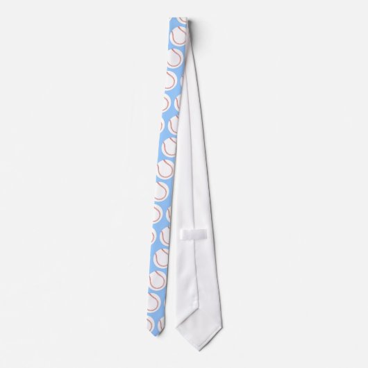 Red White Baseball Novelty Neckties Stropdas (Achterkant)