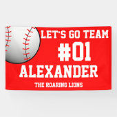 Red White Baseball Team Spirit Spandoek (Horizontaal)