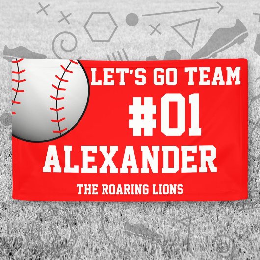 Red White Baseball Team Spirit Spandoek