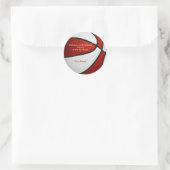 Red White Basketbal Meisjes Party Dank u Ronde Sticker (Tas)