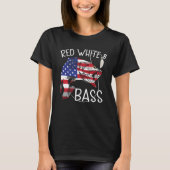 Red White & Bass Amerikaanse vlag 4th of July Gevi T-shirt (Voorkant)