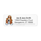 Red White Basset Hound (schoon en eenvoudig) Etiket (Voorkant)