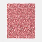 Red white batik boho style floral paisley pattern fleece deken (Voorkant)