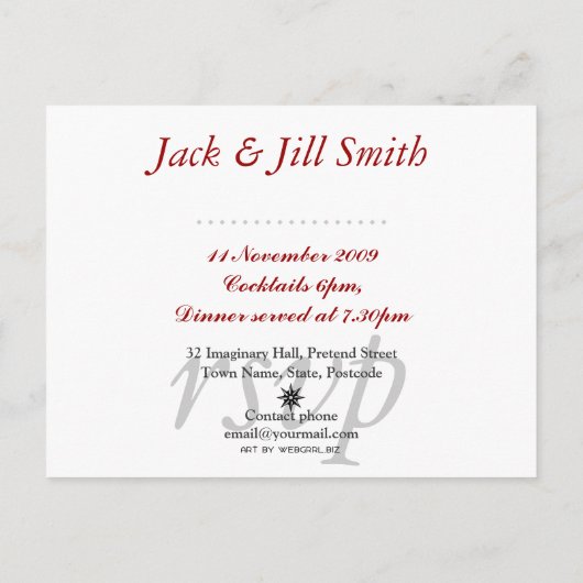 Red White Batik Cocktail Party Invitation Briefkaa Uitnodiging Briefkaart (Achterkant)