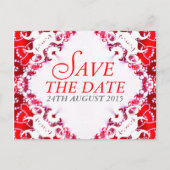 Red White Batik Save the Date Briefkaart (Voorkant)