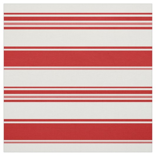 Red & White Beach Stripes (op grote schaal) Stof (Swatch)