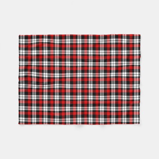 Red White Black Buffalo Check Pset Pattern Fleece Deken (Voorkant (Horizontaal))
