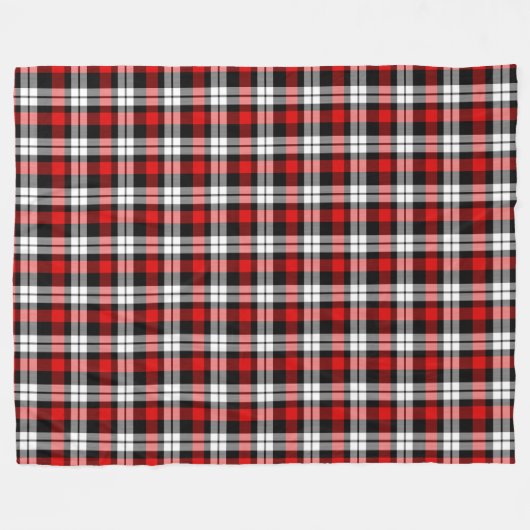Red White Black Buffalo Check Pset Pattern Fleece Deken (Voorkant (Horizontaal))