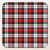 Red White Black Buffalo Check Pset Pattern Kartonnen Onderzetters (Voorkant)