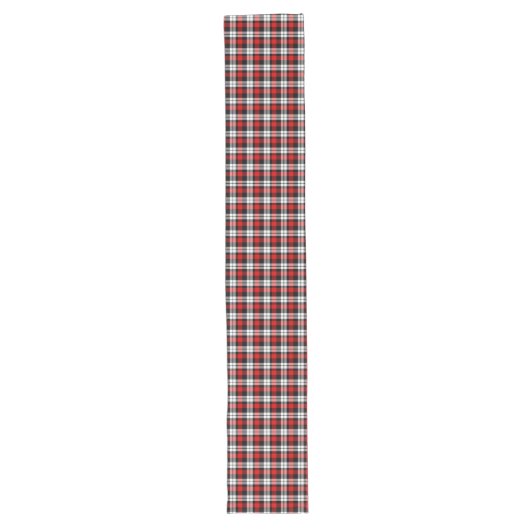 Red White Black Buffalo Check Pset Pattern Lange Tafelloper (Voorkant)