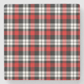 Red White Black Buffalo Check Pset Pattern Stenen Onderzetter (Voorkant)