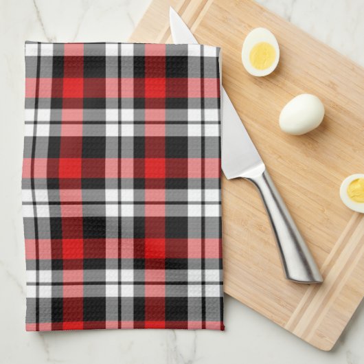 Red White Black Buffalo Check Pset Pattern Theedoek (Quarter Fold)