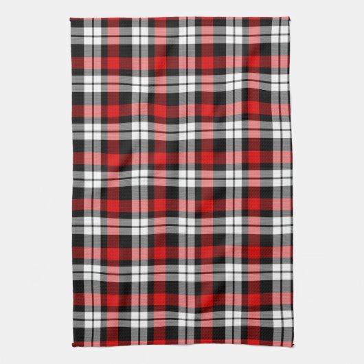 Red White Black Buffalo Check Pset Pattern Theedoek (Verticaal)