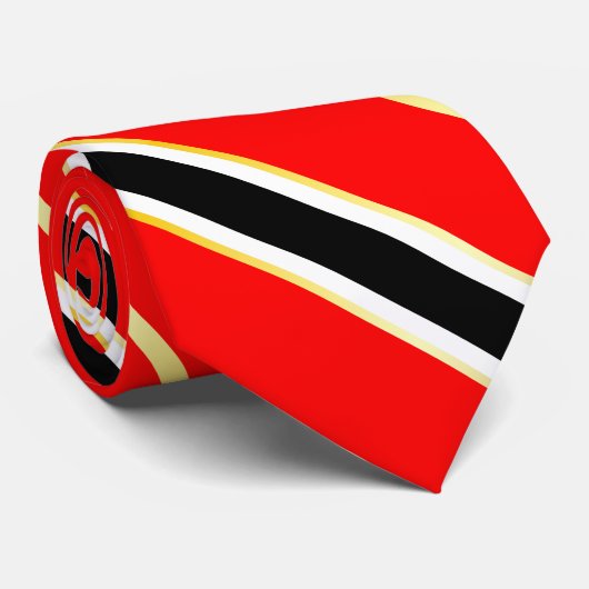 Red White Black en Gold Striped Stropdas (Opgerold)