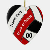 Red White Black, gepersonaliseerde VOLLEYBALL-vers Keramisch Ornament (Rechts)