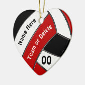 Red White Black, gepersonaliseerde VOLLEYBALL-vers Keramisch Ornament (Links)