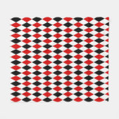 Red White Black Harlequin Diamond Pattern Fleece Deken (Voorkant (Horizontaal))