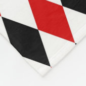 Red White Black Harlequin Diamond Pattern Fleece Deken (Hoek)