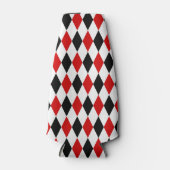 Red White Black Harlequin Diamond Pattern Flesjeskoeler (Voorkant)