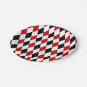 Red White Black Harlequin Diamond Pattern Papieren Bordje (Gekanteld)
