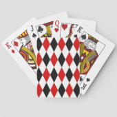 Red White Black Harlequin Diamond Pattern Pokerkaarten (Achterkant)
