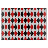 Red White Black Harlequin Diamond Pattern Snijplank (Voorkant)