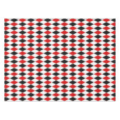 Red White Black Harlequin Diamond Pattern Tafelkleed (Voorkant (Horizontaal))