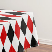 Red White Black Harlequin Diamond Pattern Tafelkleed (Voorbeeld)