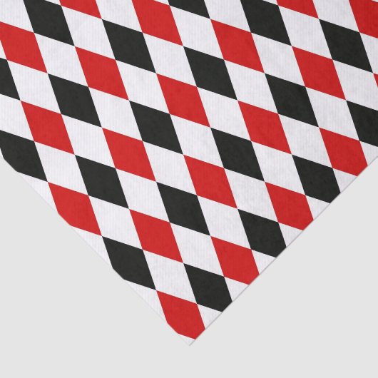 Red White Black Harlequin Diamond Pattern Tissuepapier (Detail)