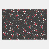 Red White Black Holly Berries Mistletoe Kerstmis Inpakpapier Vel (Voorkant 2)