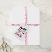 Red & White Black North Pole SANTA Delivery Name Cadeaulabel (Met Touw)