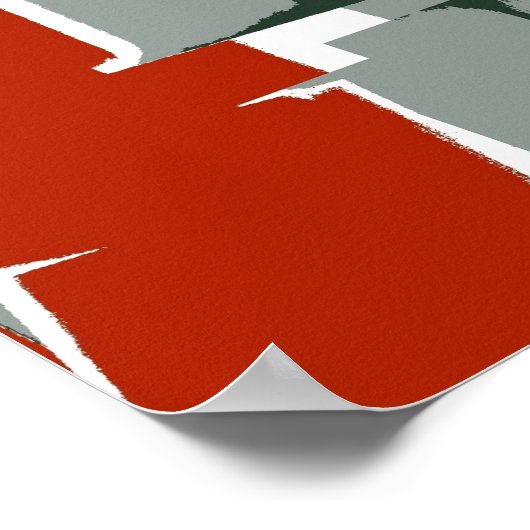 Red White Black Retro Schilderen Abstracte kunst Poster (Hoek)