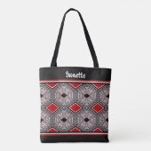 Red, White & Black Tribal Tapestry Tote Bag (Achterkant)