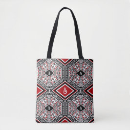 Red, White & Black Tribal Tapestry Tote Bag