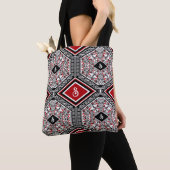 Red, White & Black Tribal Tapestry Tote Bag (Dichtbij)