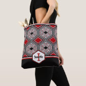 Red, White & Black Tribal Tapestry Tote Bag (Dichtbij)