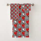 Red White Black Valentijn Hearts Bad Handdoek (Insitu)