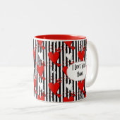 Red White Black Valentijn Hearts Coffee Mok (Voorkant rechts)