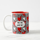 Red White Black Valentijn Hearts Coffee Mok (Links)