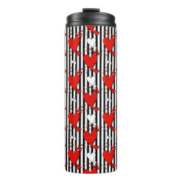 Red White Black Valentijn Hearts Thermosbeker