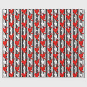 Red White Black Valentijn Hearts Wrapping Paper Cadeaupapier (Vlak)
