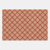 Red White Blauwgroen Blue Gingham op Kraft gekleur Inpakpapier Vel (Voorkant 2)